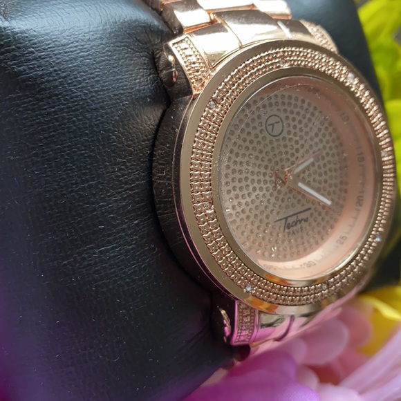 NEW* MEN ROSE GOLD BIG FACE BLING WATCH - Picture 6 of 8